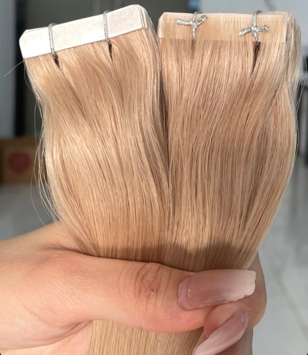 European Invisible Tape In Extensions - Light Colour